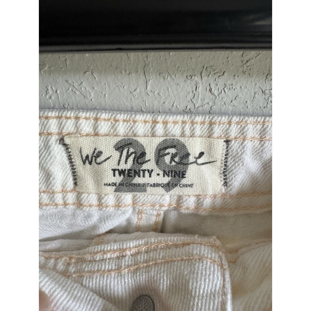 We the Free White Tan Embroidered Stripe Wide Leg Jeans Womens 29 Festival - Picture 4 of 6